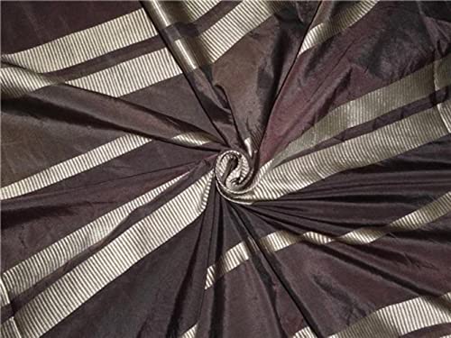 Taffetas marron rayures satinées 137,2 cm tissu au mètre pour couture et déco