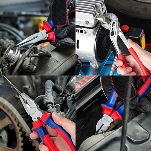 WORKPRO 4-Piece Pliers Set, 245 mm Water Pump Pliers, 160 mm Long Nose Plier, 160 mm Combination Plier, 160mm Side Cutter, Bi-Material Soft Handle, for DIY Household Repair 9 WORKPRO 4-Piece Pliers Set, 245 mm Water Pump Pliers, 160 mm Long Nose Plier, 160 mm Combination Plier, 160mm Side Cutter, Bi-Material Soft Handle, for DIY Household Repair - Image 9