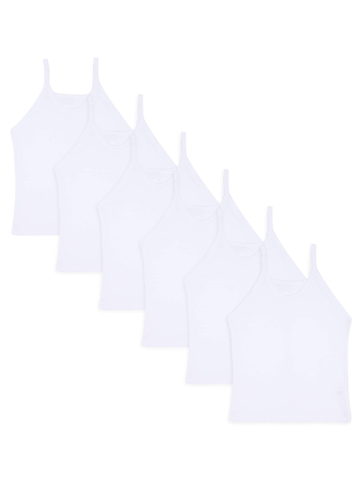 BODYCARE KIDS Girls White Dori Neck Sleeveless Vest Pack of 6 (80 cm / 10-12 Yrs)
