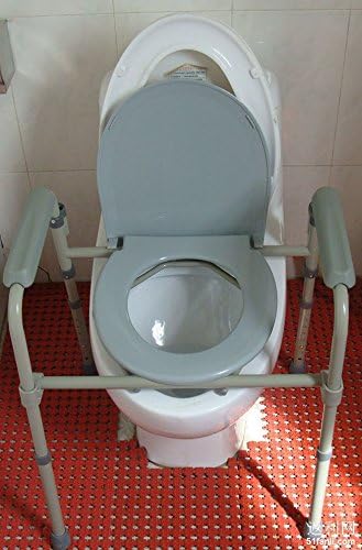 Miniatura 7 de HEALTHLINE Cómoda de cabecera para personas mayores, silla plegable para inodoro con brazos, silla de cómoda 3 en 1 sobre asiento de inodoro con