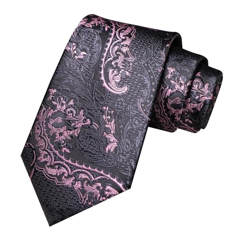 Image of JEMYGINS Mens Tie and Pocket Square,Lapel Pin,Cufflinks,Tie Clip Sets with Gift Box 5PCS