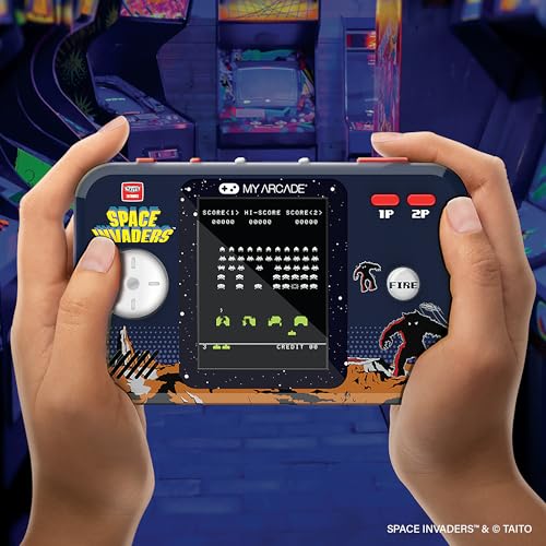 Image of My Arcade Space Invaders Pocket Player Bundle: Portable Gaming Console, Travel Case and Screen Protector Included