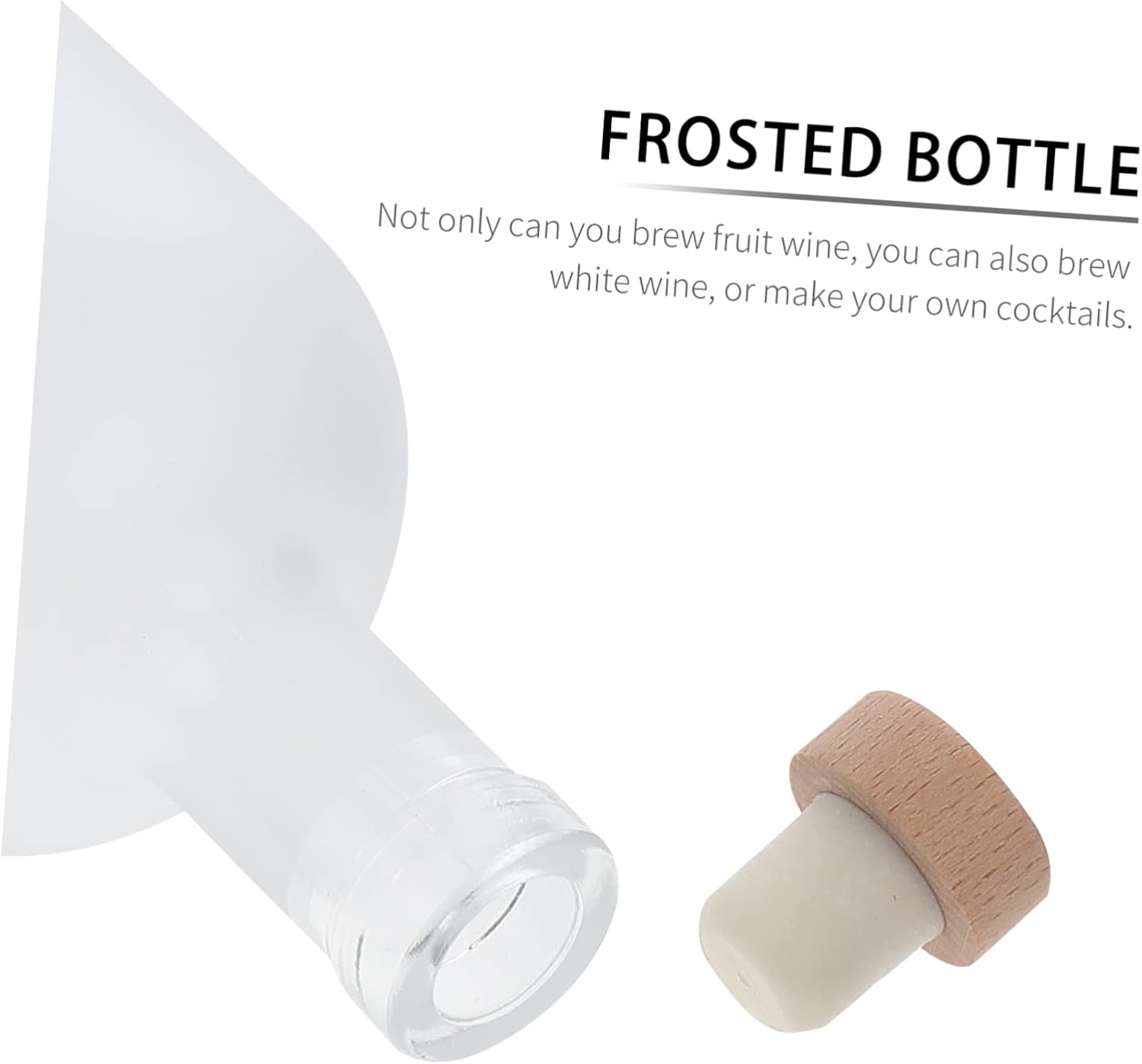 GLEAVI 2Pcs Wine Bottles Sealed Frosted Bottles for Fruit Wine Capacity with Cork for