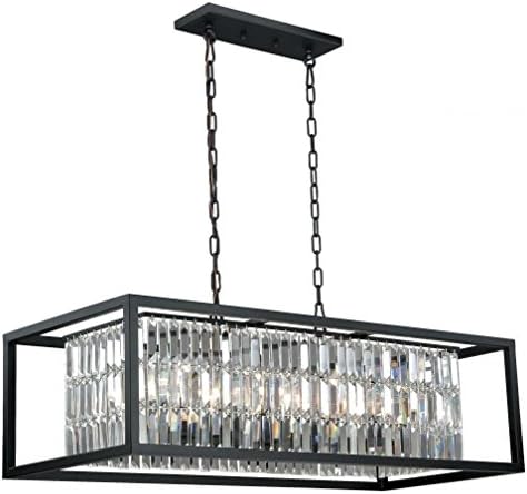 Oil Rubbed Bronze Catana 8 Light Chandelier with Clear Crystal Shade