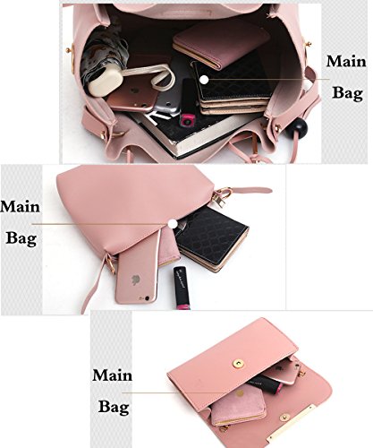 Set de 3 Bolsos de Cuero PU para Mujer Beige miniatura 4