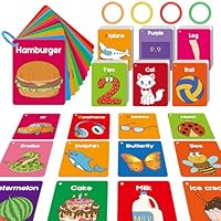HugHush Toddler Flash Cards Baby Cognitive Flashcards for Kids, Alphabet, Animals, Numbers, Shapes Colors, First Words, Body Parts, Foods, Educational Toys Preschool Kindergarten Learning Activities