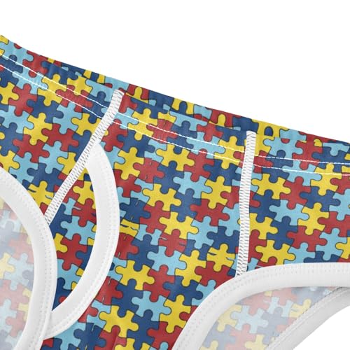 Boys' Exclusive Briefs Toddler Underwear 95% Combed Cotton Boxerbriefs 2T Puzzle Piece Pattern 124