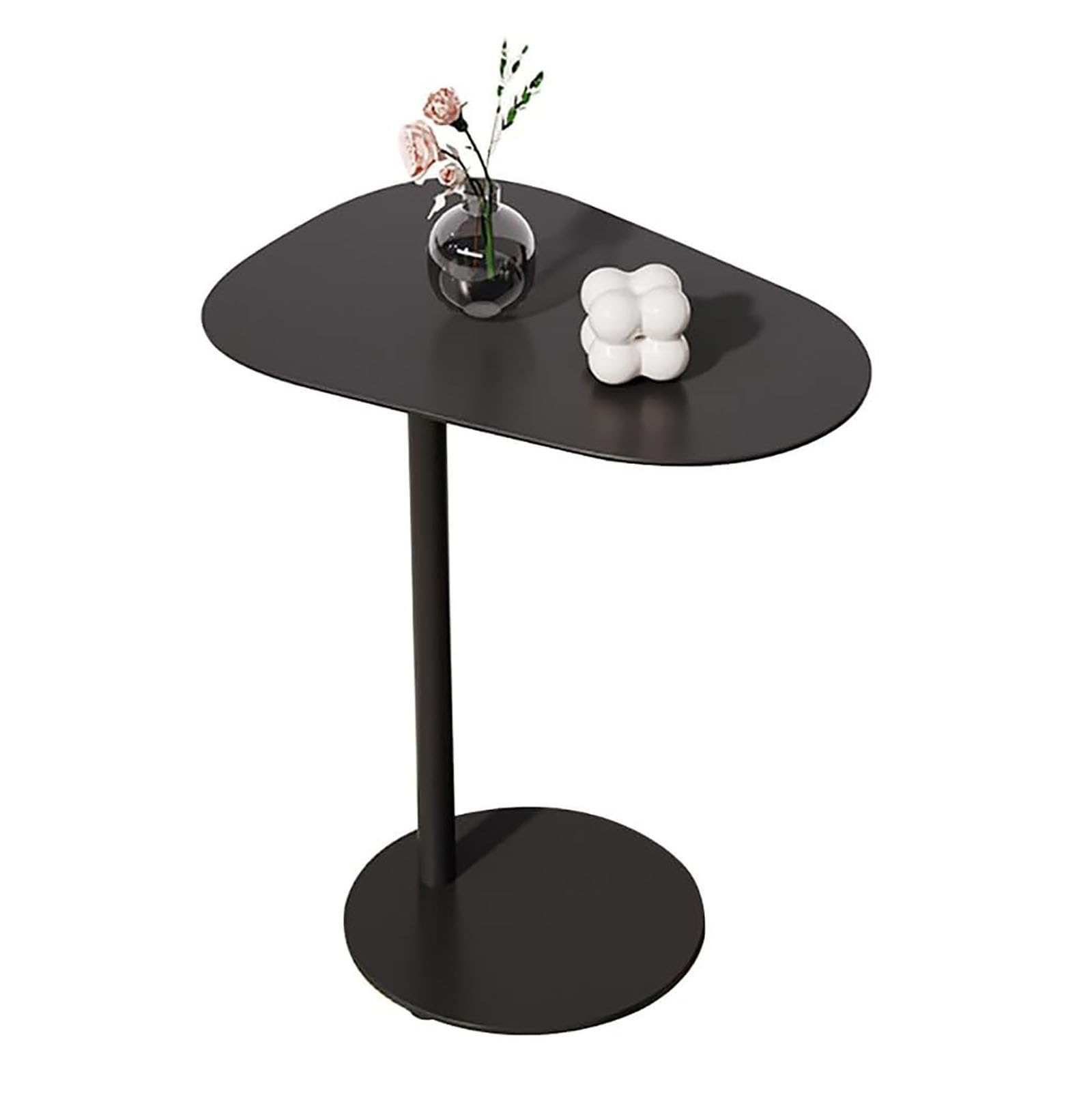 Table d'appoint ovale en fer table basse moderne 50x38 pour chambre à coucher