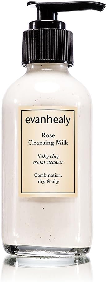 - evanhealy Rose Cleansing Milk | Natural Distilled Plant Hydrosols & Essential Oils | Gentle Facial Cleanser for All Skin Types