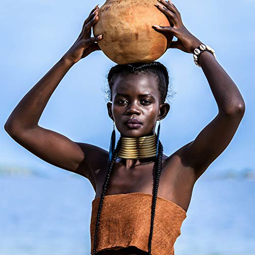 meekoo Afrikanische Halsband Punk Halskette Gotisch Afrikanischen Halsband Klobige Afrikanische Halskette Gold Ton Halsketten für Damen Männer Weihnachten Geburtstag Geschenk
