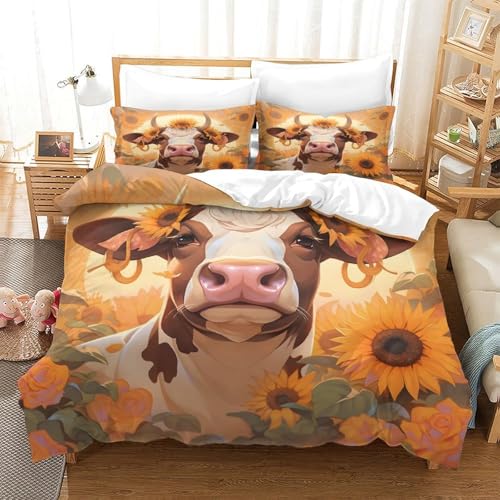 Linge de lit super douce effet 3D avec housse de couette 3 pièces - 3