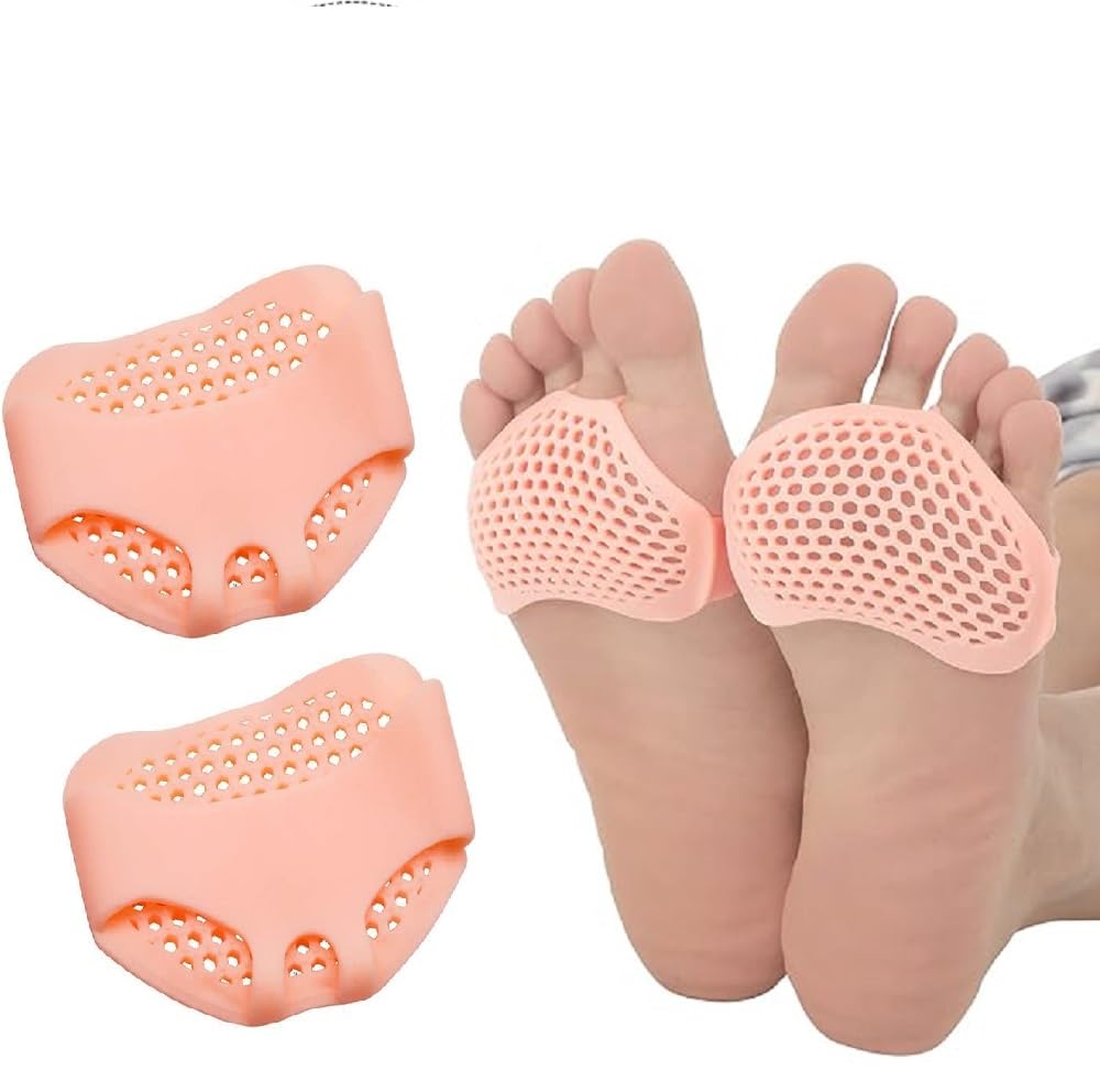 DISONE Silicone Gel Half Toe Sleeve Anti-Skid Forefoot Soft Pads for Pain Relief heel front socks silicone Heel Protector foot Gel Socks for Repair Dry Cracked Skins (Toe Heel)-image-11