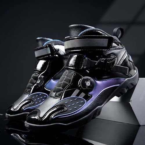 Men's Motorcycle Boots Slip Resistant Waterproof Motorcycle Combat Riding Boots Women's Fashion Motorcycle Short Boots Teenagers Street Racing Boots Outdoor Hiking Boots3