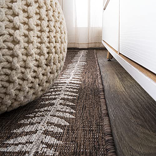 Image of JONATHAN Y Tribal Diamond Trellis Indoor Outdoor Runner Rug 2X8 Brown /Beige, Derya for Backyard, Patio, Porch, Easy-Cleaning, High Traffic, Pet-Friendly, Non-Shedding (SMB129B-28)