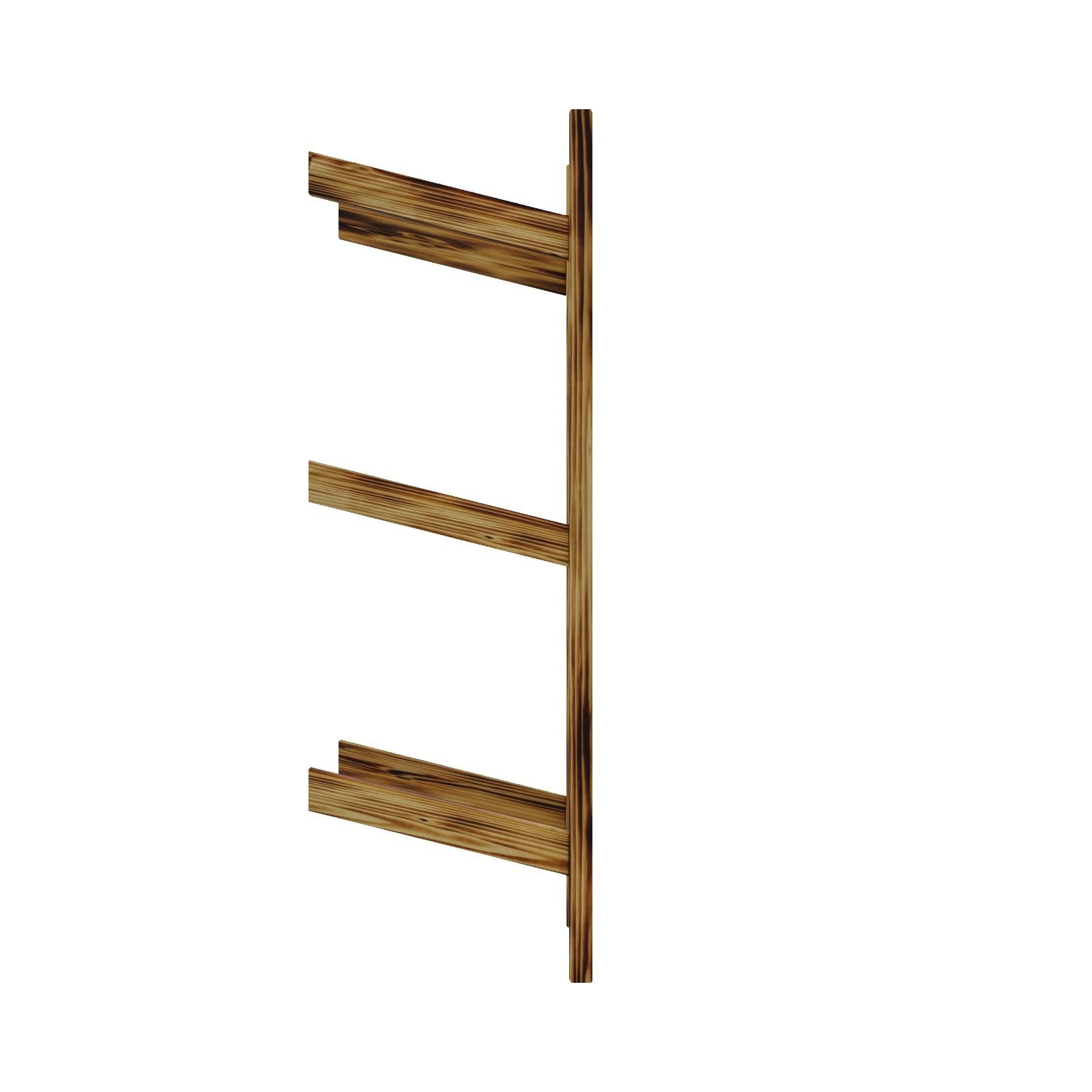 QLS Supporto da parete in legno di pino per 3 paia di skateboard, snowboard e sci, mensola da parete, salvaspazio, larghezza regolabile, stabile, 100 x 5 x 29,5 cm