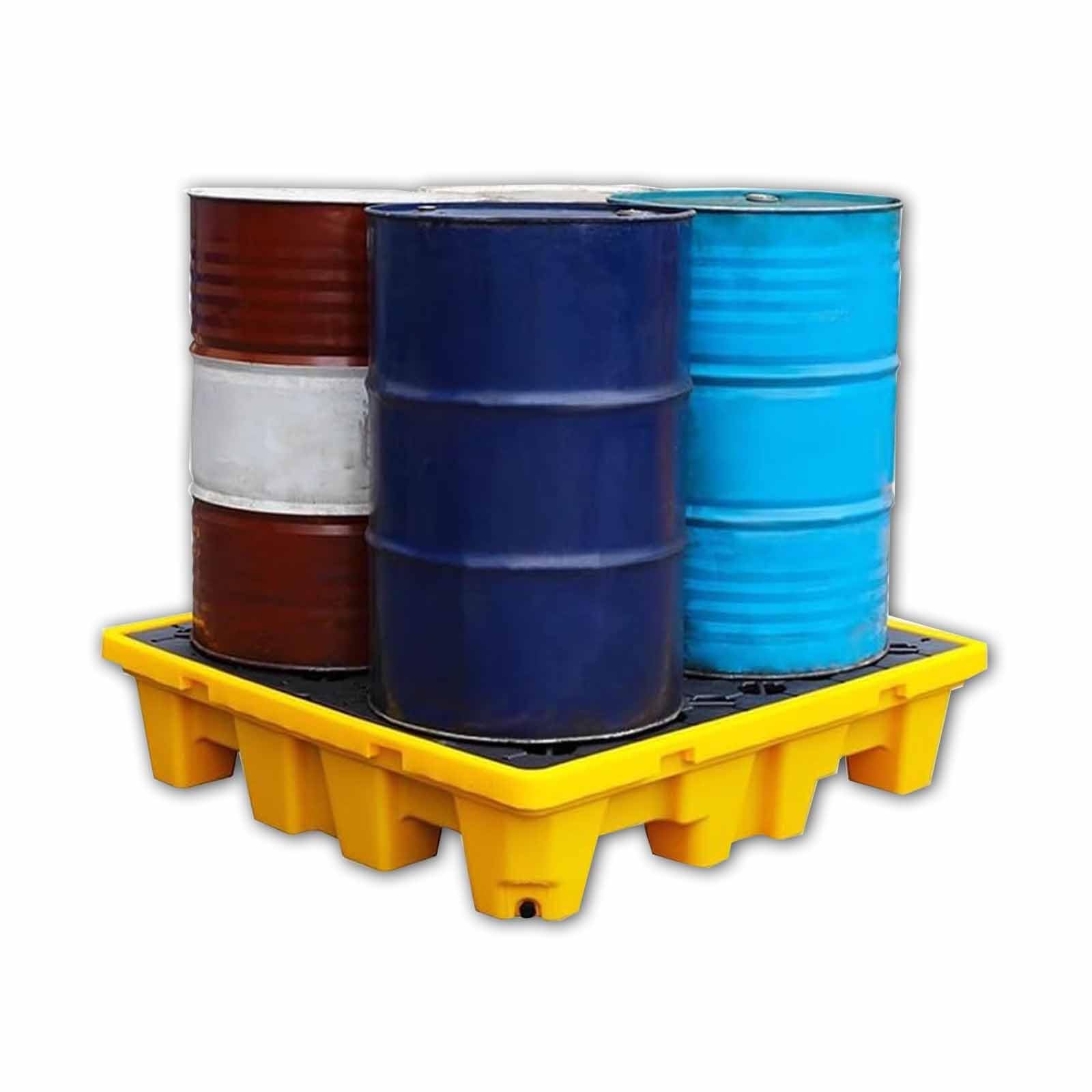 Plateforme de rétention modulaire pour stopper les fuites de fûts en entrepôt