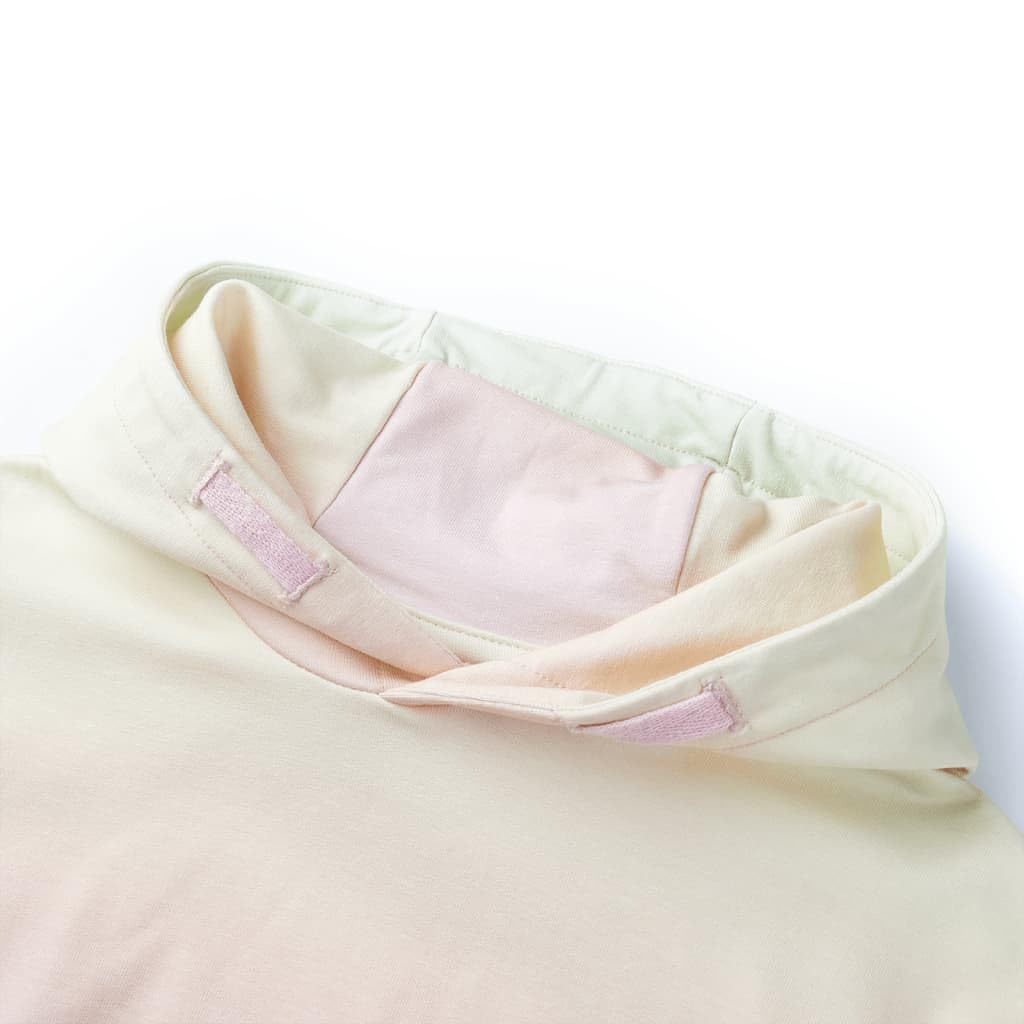 Felpa con cappuccio per bambini, colore bianco, ragazza, con cappuccio, in cotone, elastan, a maniche lunghe, con orlo elastico, per 3-4 anni
