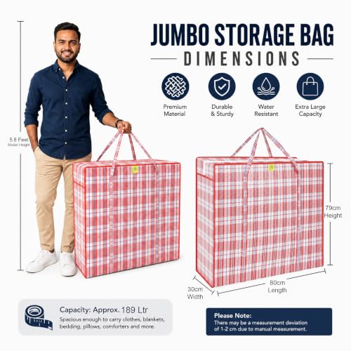 Image of Storite 4 Pack 189L Multi-Purpose Heavy Duty Underbed Storage Bag