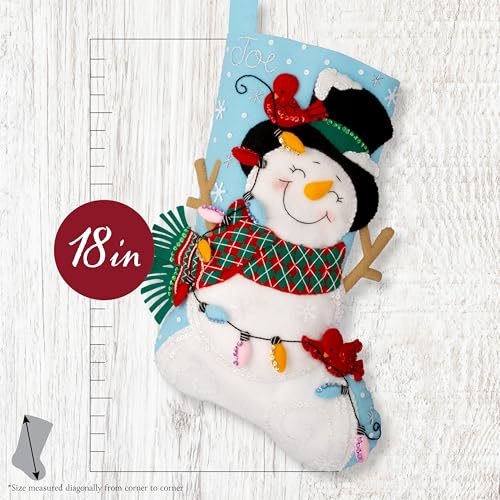 Bucilla Felt Applique 18" Stocking Making Kit, Frosty and Bright, Perfect for DIY Arts and Crafts by Bucilla - Image 2