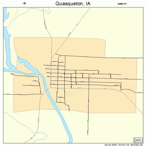Large Street & Road Map of Quasqueton, Iowa IA Printed poster size