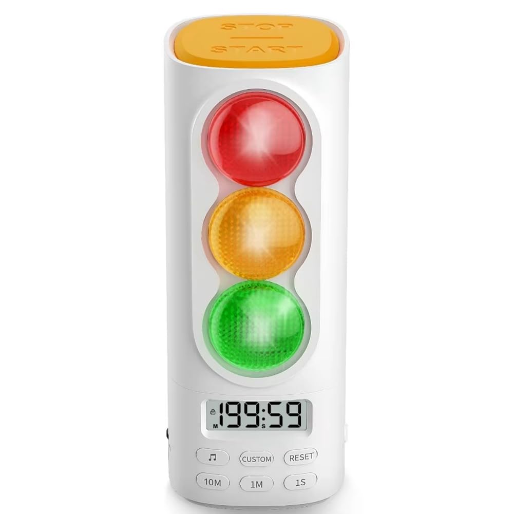 Histeaa Light Time Management Timer Traffic Visual Timer Audio Digital Lcd Display For Kids Classroom Home Kitchen Game Countdown Timer Visual Timer