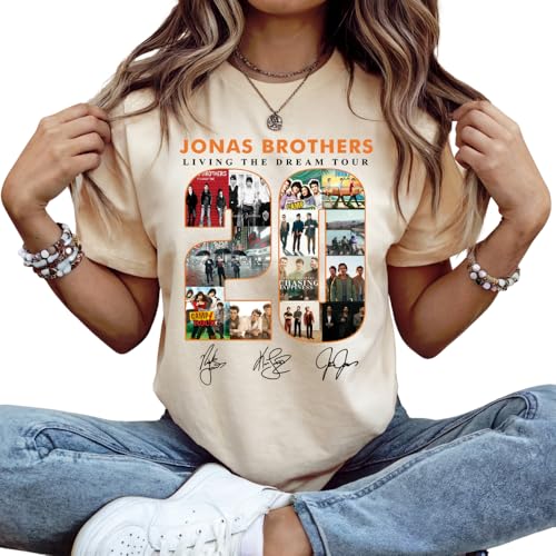 20th Anniversary Of Jonas Shirt, Jonas Fan Merchandise Shirt, Brother Living The Dream Tour 2025 Shirt