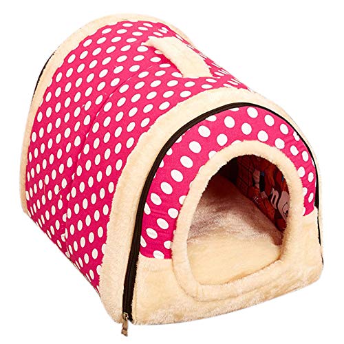 YouthUnion Cama para Mascota, Casa Estera Casera Diseño de Triángulo Edredón Máquina Saco de Dormir Caliente Lavable Cómoda para Gatito Gatos Perros Cachorro Conejo Invierno (L, Color 3)