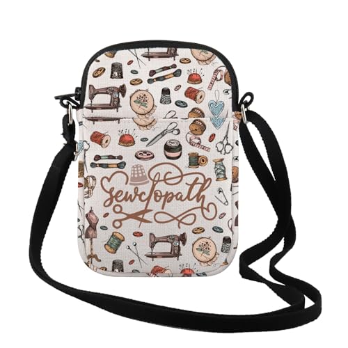 TSOTMO Funny Sewing Gift Sewciopath Gift Tailor Gift Seamstress Sewing Lover Zipper Pouch Crossbody Bag