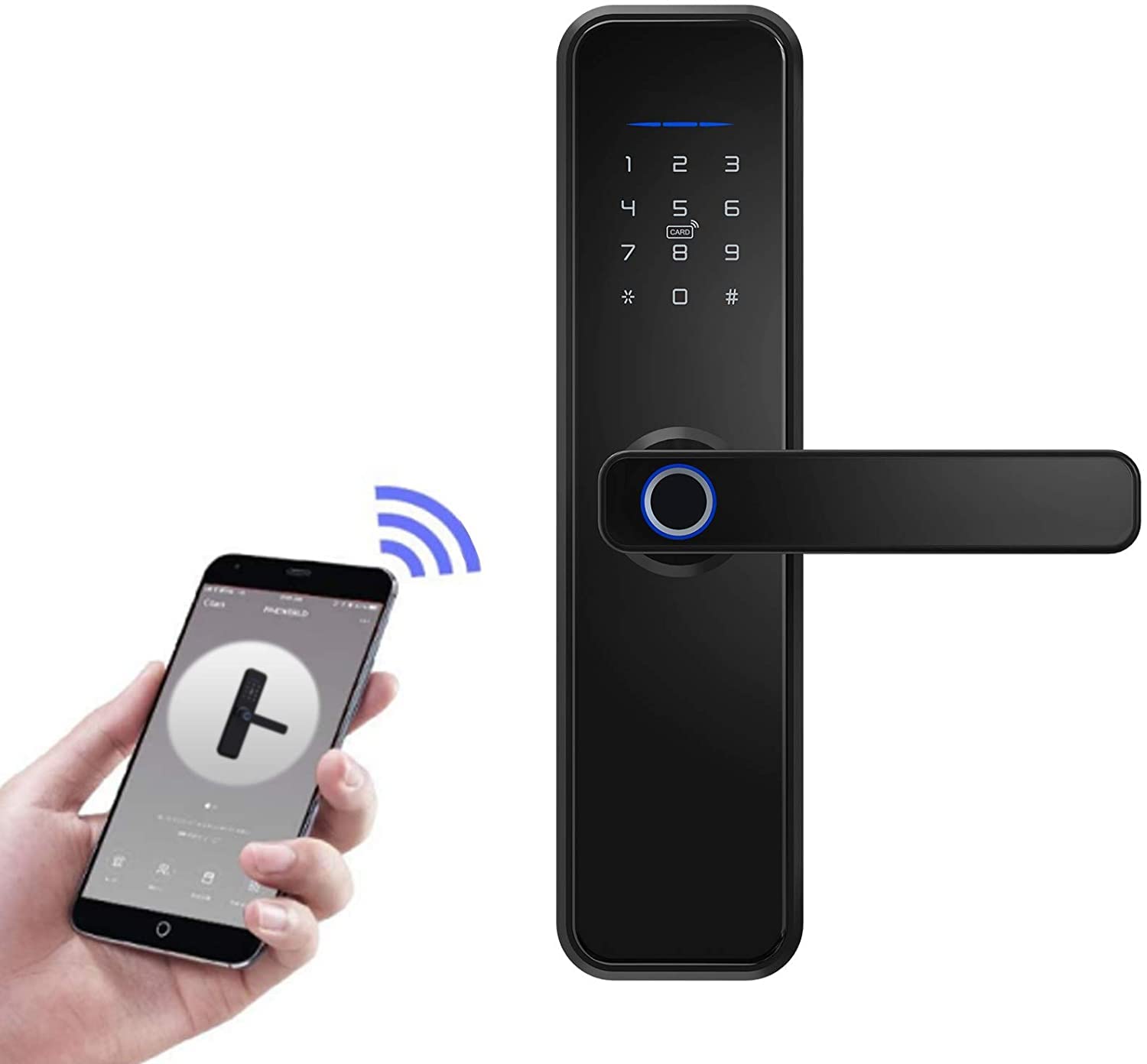 Honexa Smart Door Lock with 5-Way Unlocking | Fingerprint | Pincode | Mobile App| Mechanical Key | OTP Access |Stainless Steel Mortise with 5 Bolts | Trust of Hero Group | - Silver