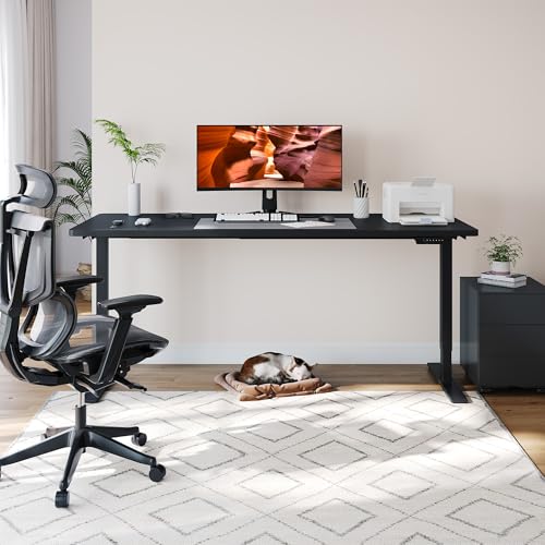 Image of Dual Motor Standing Desk, Large Stand Up Desks, 79x31 Inches Electric Sit Stand Desk, 4 Memory Preset Adjustable Height Home Office Desk (Black)
