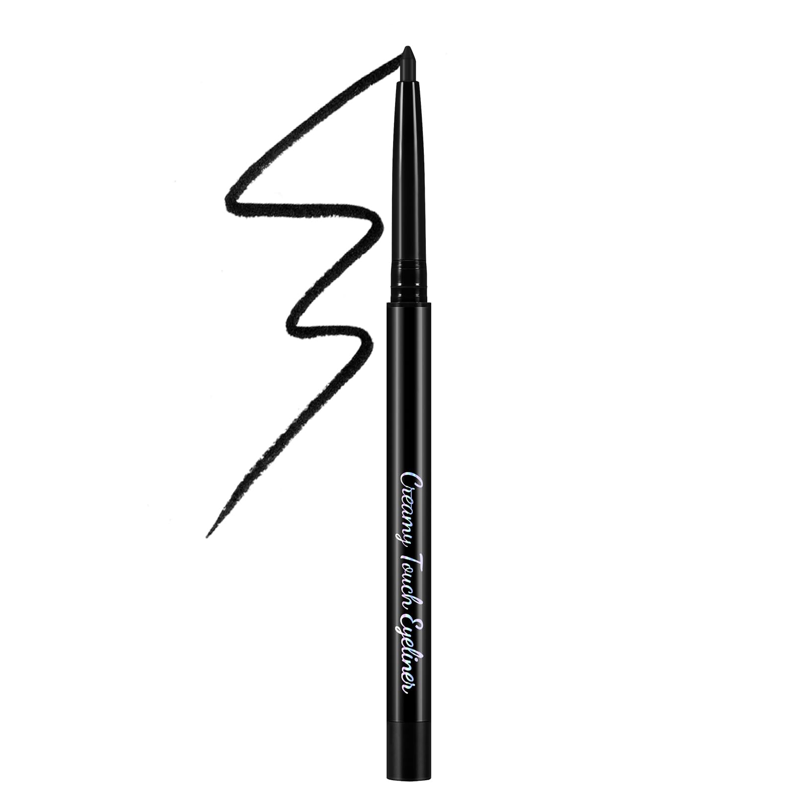 Apooliy Lápiz delineador de ojos resistente al agua,Lápiz delineador de ojos en crema de larga duración,Lápiz de maquillaje de ojos altamente pigmentado con hasta 24HR,Negro Marrón Blanco