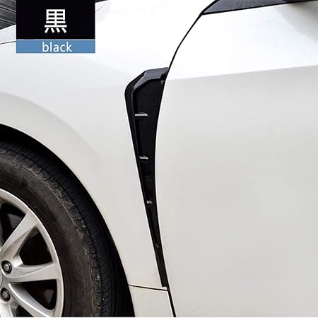 Amazon 車用 サイドエアフロートリム Abs樹脂 ダミーダクト 装飾 エアーダクト フロントフェンダー エアロパーツ 汎用 2枚 明るいブラック ガーニッシュ 車 バイク