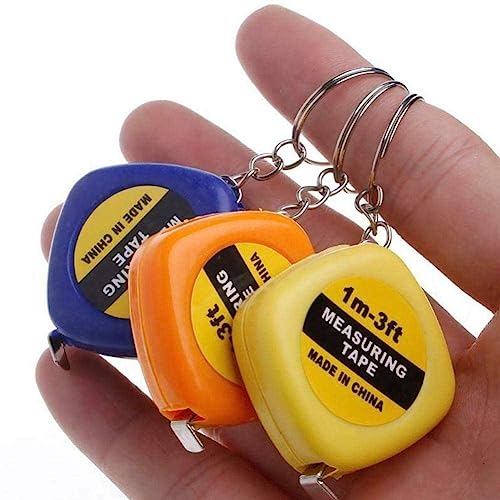 Cinta métrica mini de acero con llavero, colores surtidos