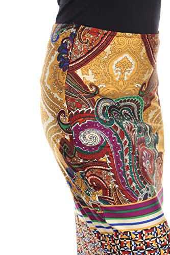 WM White Mark Women's Paisley Printed Knee Length Pencil Skirt3