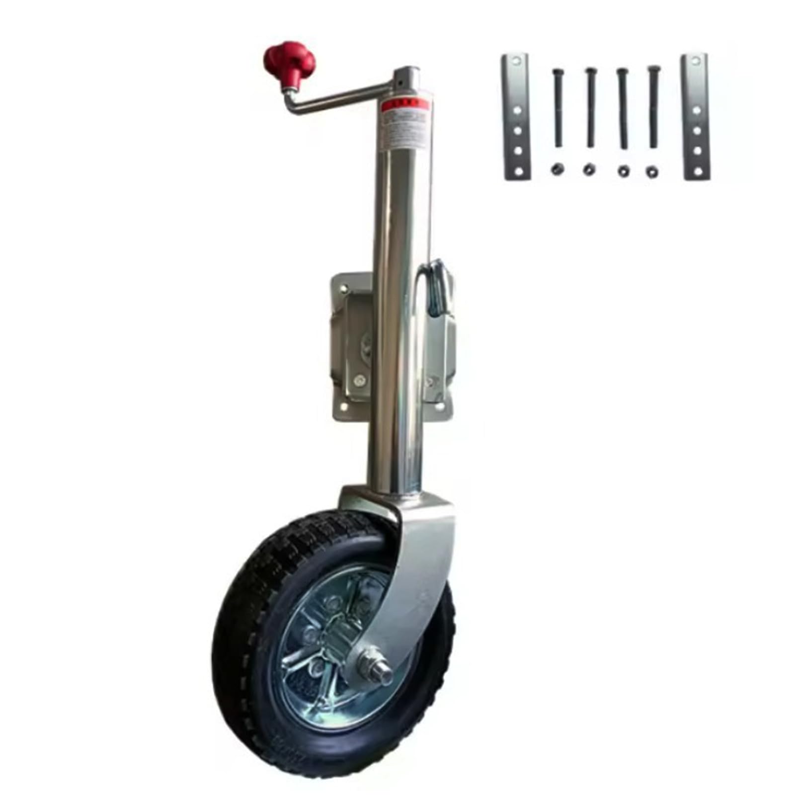 Roue de support de remorque pivotante capacité de charge 680 kg roue de support 254x80mm de support de remorque automatique roue de support robuste et réglable avec kit de monta (Rocker supérieur)
