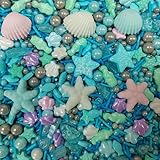 Homankit Ocean Sprinkles for Cake Decorating Edible Hippocampi Starfish Shell Fish Pearl Sugar Sprinkle for Baking Cake Cupcake Toppers Cookie Decorations Sea Theme Birthday Party Supplies
