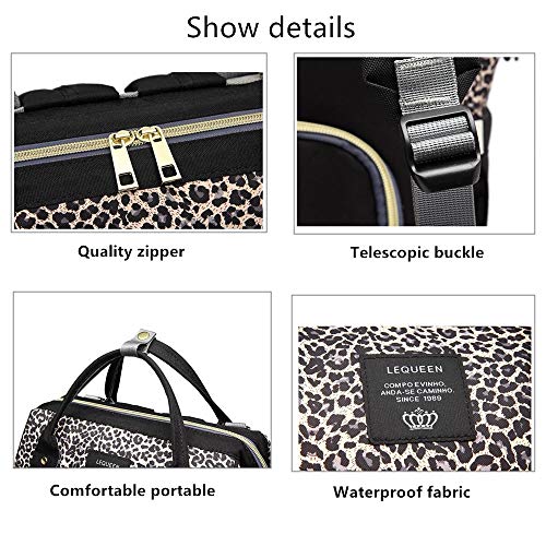 Lamografy Leopard Print Nappy Bags Handbags Multi-Function Diaper Bag For Baby Care Travel Backpack Large Capacity Coffee #TOP4