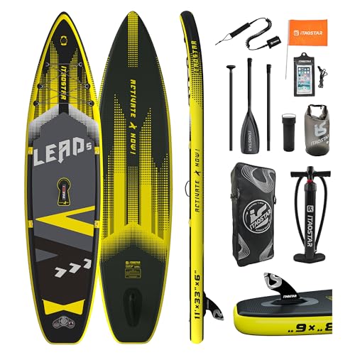 Image of iTAOSTAR Lead 12' x 35 inch /11' x 33 inch Stand Up Paddle Board, Inflatable SUP Board with 5 Fins Stable Design fo Youth, All Skill Levels, Lakes, Oceans