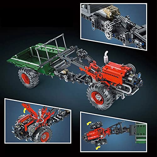 Technik Traktor, Mould 17005, Groß Traktor Bausteine Modell mit Ferngesteuert und Motors, 1312 MOC Klemmbausteine Bauset… – Bild 4