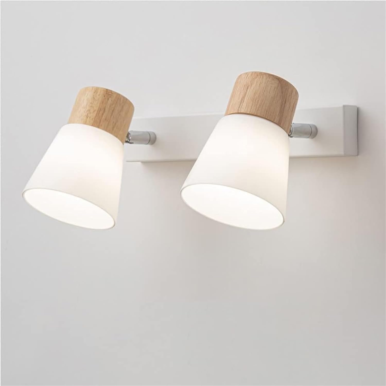 Lámpara de tocador rural de madera, 2 luces, accesorio de iluminación para baño, tocador de vidrio, montaje en pared, aplique de pared para maquillaje, lámpara frontal de espejo E27 para tocad