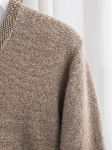 Men Long Sleeves Slim Fit Sweater,V-Neck Thick Knitwear Pullover,Soft Knitting Casual Sweater3