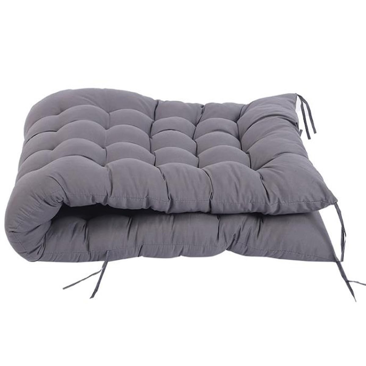 Cuscino di ricambio per sedia a sdraio, spesso e confortevole, per sedia a dondolo, per spiaggia, giardino, con cinghie antiscivolo, cuscini per mobili da patio (grigio, 180 x 53 x 8 cm)