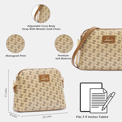 Image of Lavie Women's Jana Monogram LL Print Crossbody Sling Bag | Ladies Purse Handbag | Gift for Women