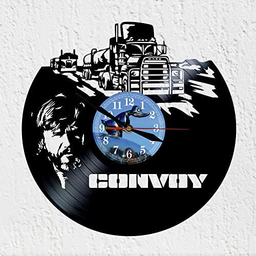VINY WOODY Rubber Duck Vinyl Record Clock Truck Convoy Wall Decoration Original Gift, Black/White