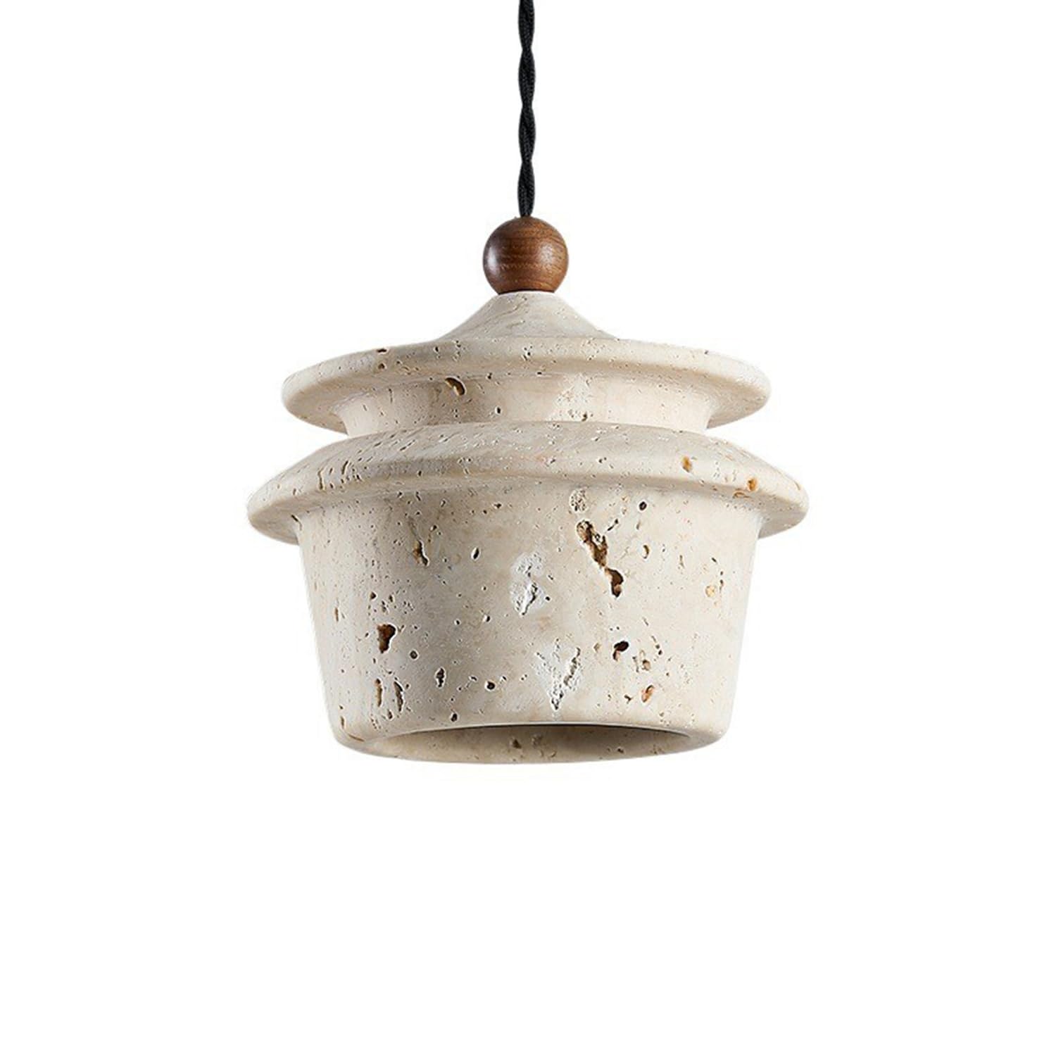 Lampada a sospensione in pietra di travertino naturale 5,9 in