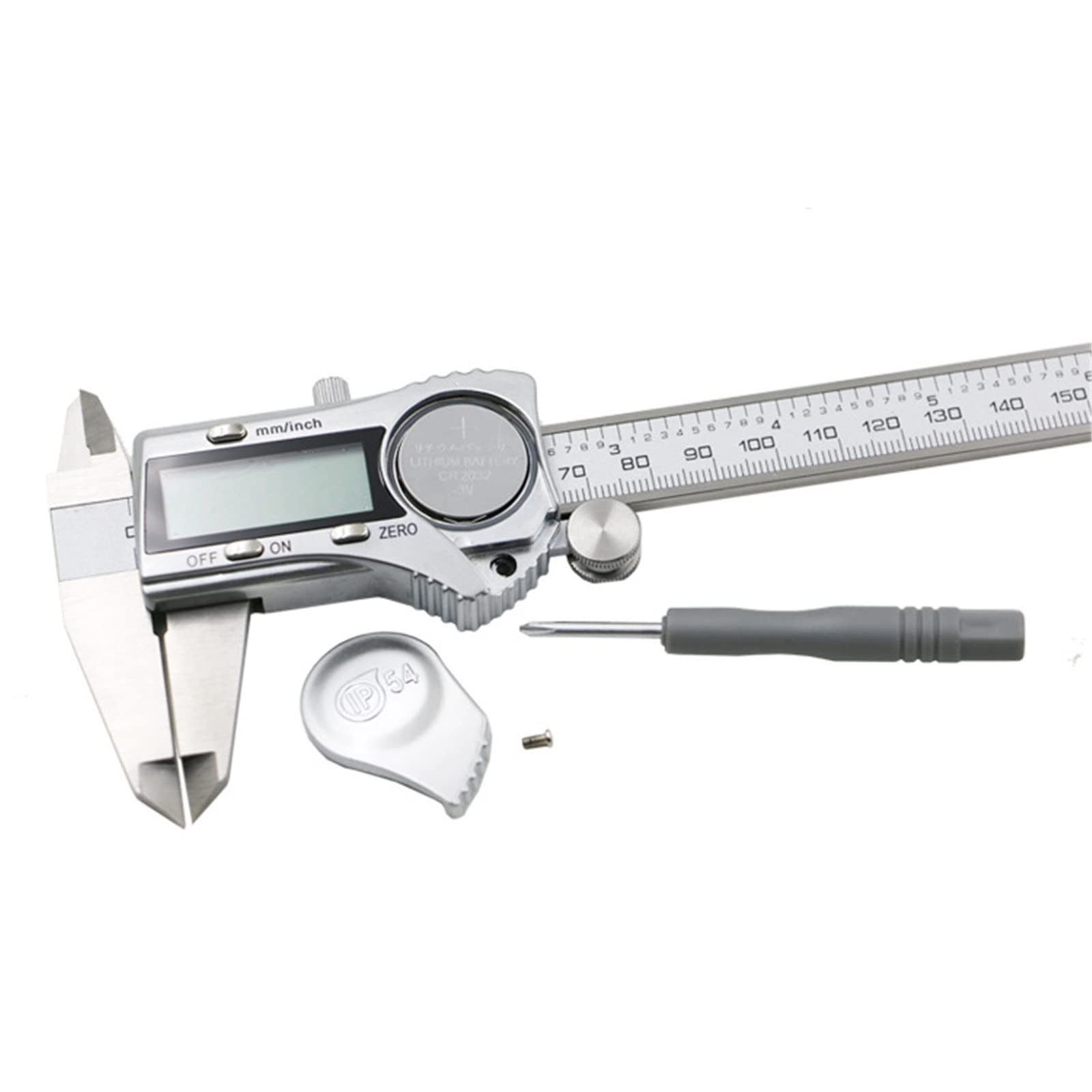 Suwmiarka Elektroniczna Cyfrowa 150 Mm Suwmiarka Cyfrowa Metalowa Ip54 Wodoodporna I Olejoodporna Do Użytku Domowego I Przemysłowego,Silver-0-150mm