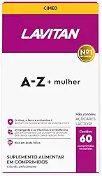 Suplemento Vitamínico - Mineral A-Z para Mulher, rosa, Lavitan, 60 cápsulas