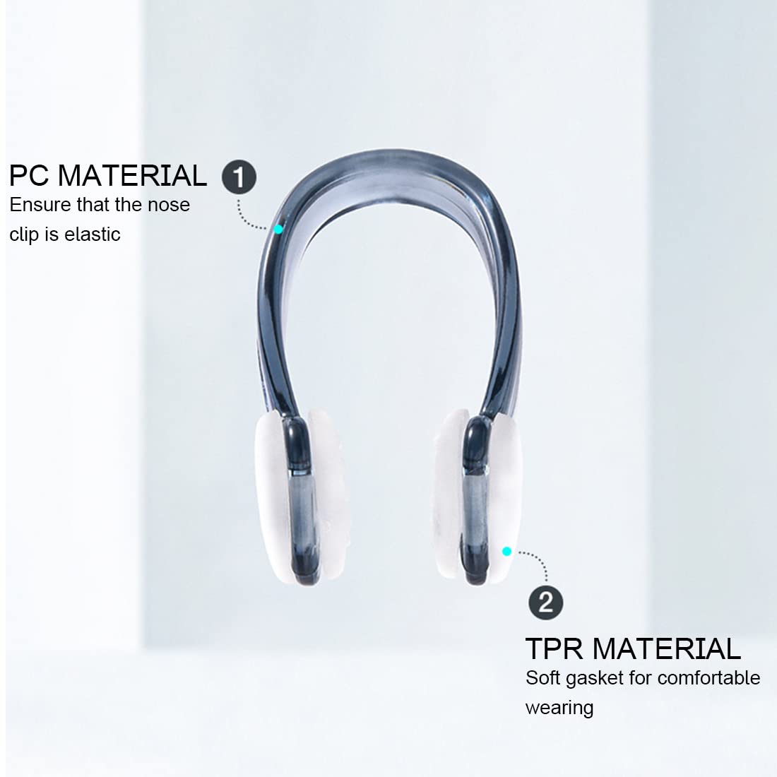 Pinzas de silicona para la nariz impermeables para nadar, paquete de 6