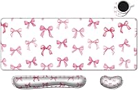Vista 97 de MIBITRI Juego de alfombrillas para mouse y teclado, alfombrilla de mouse extendida para juegos + soporte ergonómico para reposamuñecas para teclado