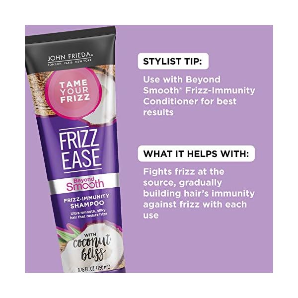 John Frieda Frizz Ease Beyond Smooth Frizz-Immunity Shampoo, Anti-Humidity Shampoo, Prevents Frizz, 8.45 Ounces, with Pure Coconut Oil